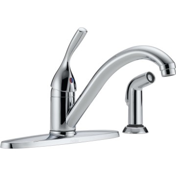 Faucet Classic Single-Handle Kitchen Sink Faucet with Side Sprayer in Matching Finish, Chrome 400-DST