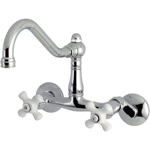 Kingston Brass KS3221PX Vintage Kitchen Faucet, 8-1/2 inch in Spout Reach, Polished Chrome