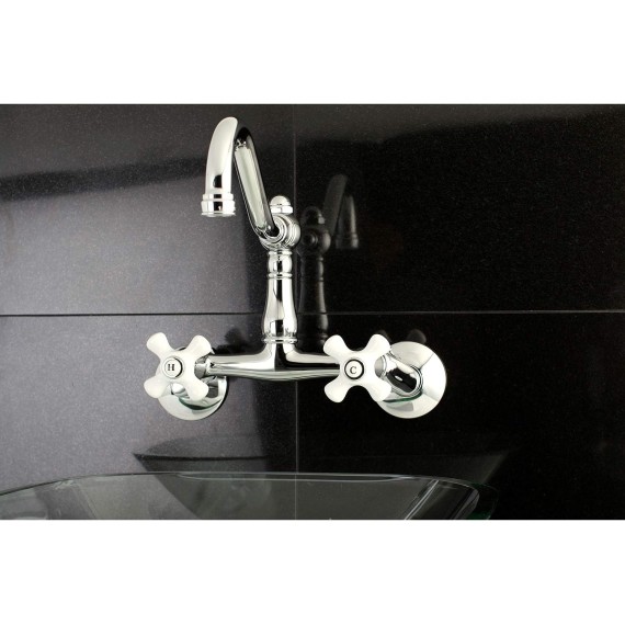 Kingston Brass KS3221PX Vintage Kitchen Faucet, 8-1/2 inch in Spout Reach, Polished Chrome