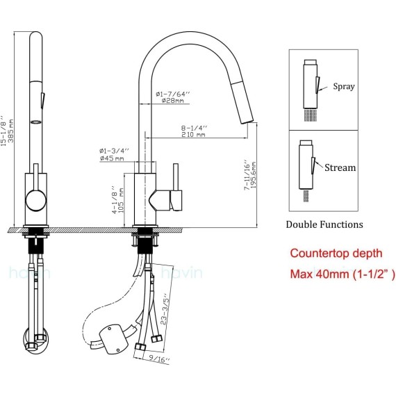 Gold Kitchen Faucet with Pull Down Sprayer, High Arc Stainless Steel Material, with cUPC Ceramic Cartridge,with 10" Deck Plate,Fit for 1 or 3 Holes Kitchen Sink or Laundry Sink,Brushed Gold