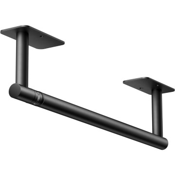 Matte Black Paper Towel Holder Wall Mount,self Adhesive Paper Towel Holder Under Kitchen Cabinet, Black Paper Towel Holder Under Cabinet, Bar Sinks Double Post Pivoting Paper Towel Roll Holder