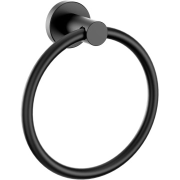 Matte Black Towel Ring, SUS304 Stainless Steel Hand Towel Holder for Bathroom Wall Mounted, Modern Towel Hanger, Towel Rack Round, Ring Towel Holder Ideal for Bath, Kitchen, RV