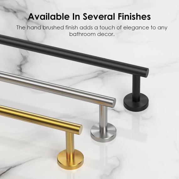 Towel Bar 10 Inch Center to Center, Matte Black Bathroom Towel Rack 304 Stainless Steel, Wall Mounted Towel Holder for Bathroom, Includes Wall Mounting Hardware, Suitable for Bathroom, RV