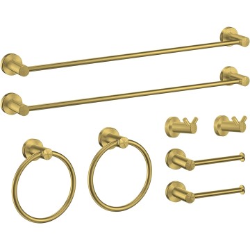 8 Pieces Bathroom Hardware Set, Dark Gold Bathroom Accessories Set, SUS304 Thicken Stainless Steel 24 Inch Towel Bar Set, Modern Towel Holder Set, Towel Racks for Bathroom Wall Mounted