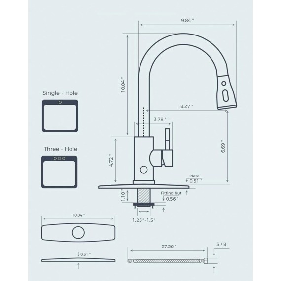 Touchless Kitchen Faucets, Brushed Nickel Kitchen Faucet with Pull Down Sprayer, Smart Motion Sensor Single Handle Kitchen Sink Faucet, Hands-Free Sink Faucet for Farmhouse Camper Laundry Rv