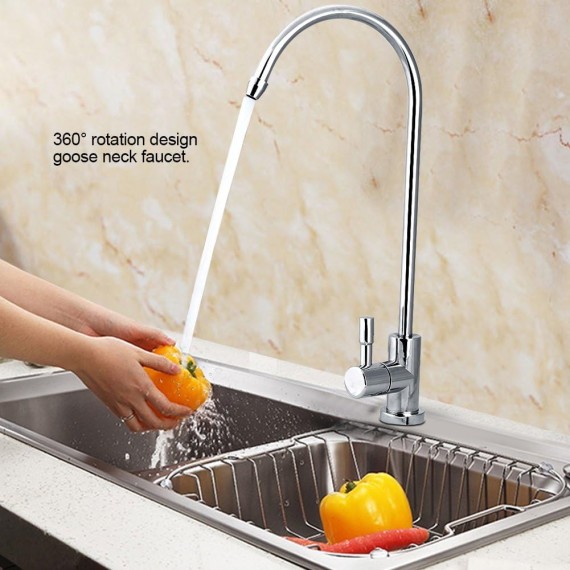 Kitchen Faucets, Kitchen Sink Faucets, Drinking Water Faucet, Water Filter Faucet Kitchen Faucet with Pull Down 360 Degree Rotation Design Goose Neck Faucet for Home Laundry Rv Bar