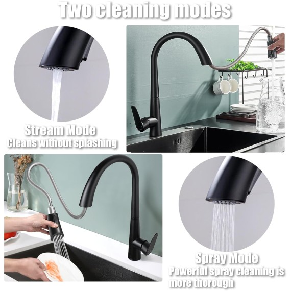 Kitchen Faucet,kitchen faucet with pull down sprayer,High Arc Single Handle Stainless Steel kitchen Sink Faucets,black kitchen faucet