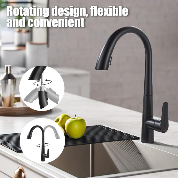 Kitchen Faucet,kitchen faucet with pull down sprayer,High Arc Single Handle Stainless Steel kitchen Sink Faucets,black kitchen faucet